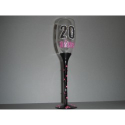 Flûte à champagne rose 20 ans