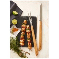 6 pics brochettes en inox 32 cm